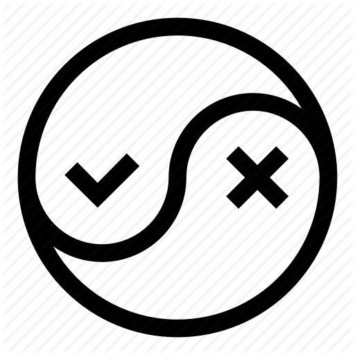 Accept, Bad, Choice, False, Good, True, Ying Yang Icon