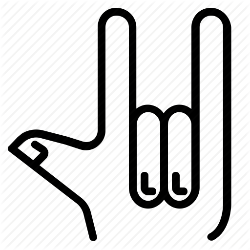 Hand, Metal, Rock Icon