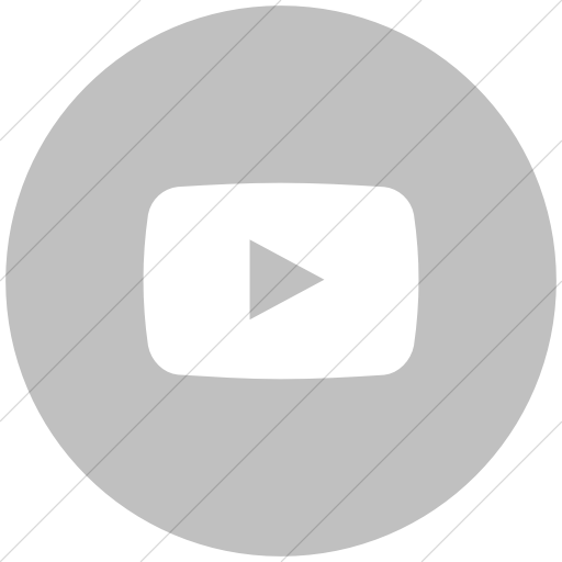Flat Circle White On Silver Social Media Youtube Icon