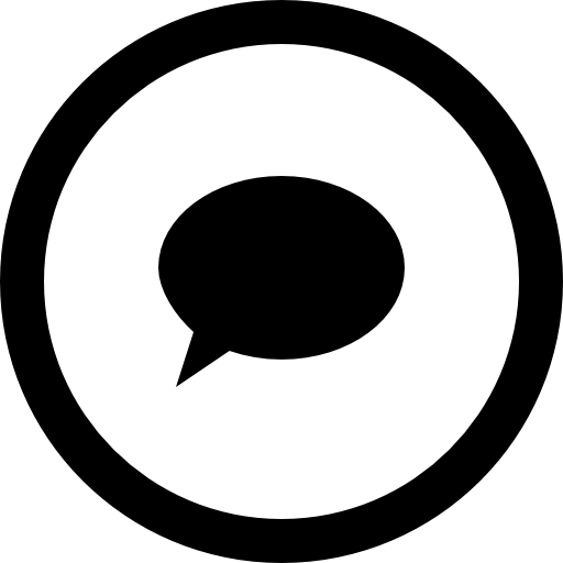 Comment Oval Filled Speech Bubble In Circular Button Icons Free