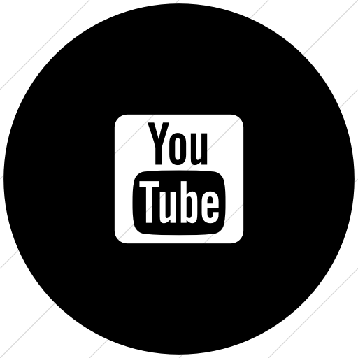 Flat Circle White On Black Foundation Social Youtube Icon