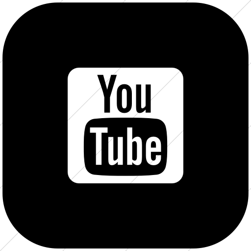 Flat Rounded Square White On Black Foundation Social