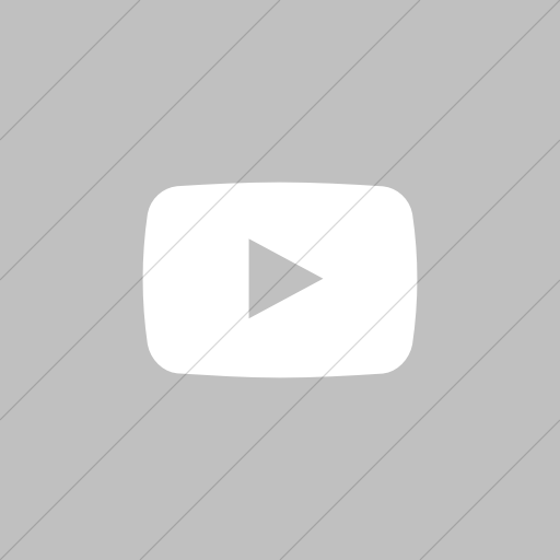 Flat Square White On Silver Social Media Youtube Icon