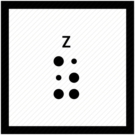 Alphabet, Braille, Letter, Z Icon