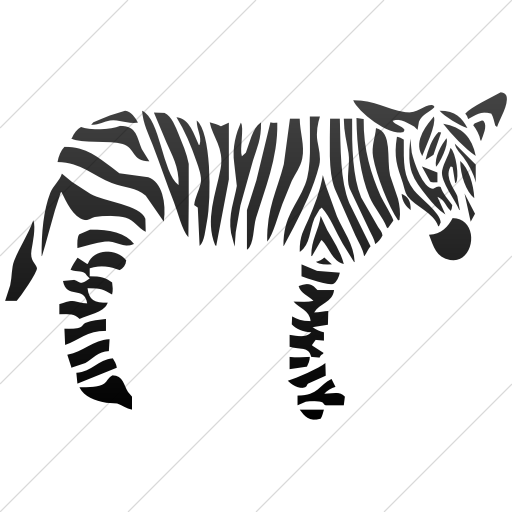 Simple Black Gradient Animals Zebra Icon