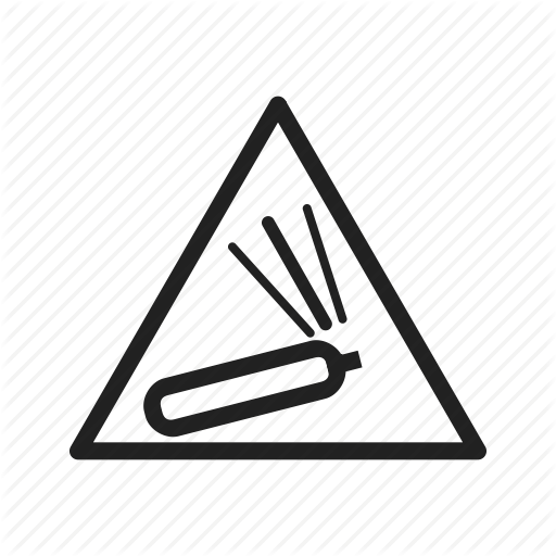 Caution, Cylinder, Gas, Hydrogen, Pressure, Warning, Welding Icon