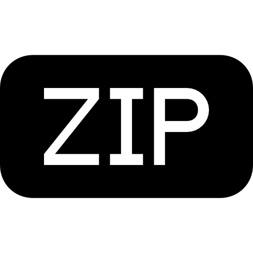 Zip Rounded Rectangular Black Solid Interface Symbol Icons