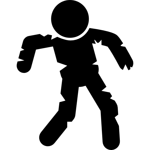 Standing Zombie Shape Icons Free Download