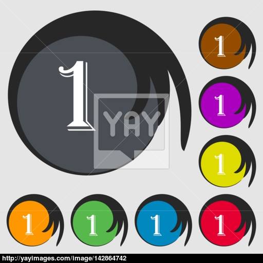 First Place Award Sign Winner Symbol Step One Symbols On Eight