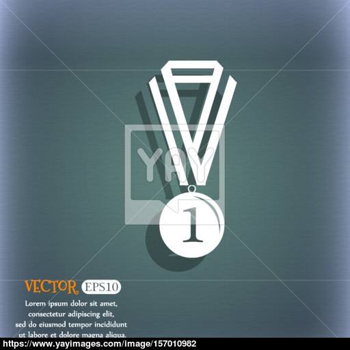 The Medal For First Place Icon On The Blue Green Abstract