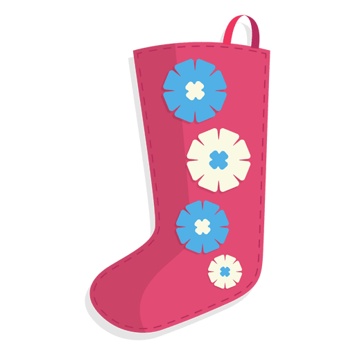 Pink Flowers Christmas Stocking Icon