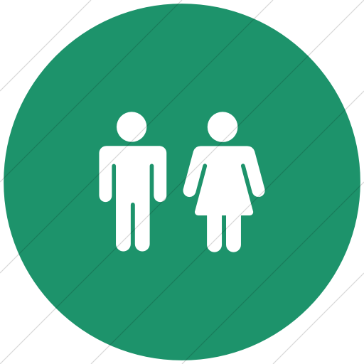Flat Circle White On Aqua Foundation Male Female Icon