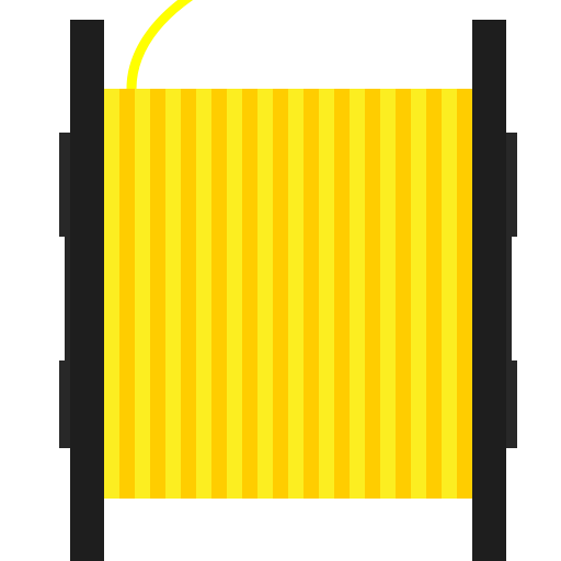 Print, Filament, Spool, Yellow Icon