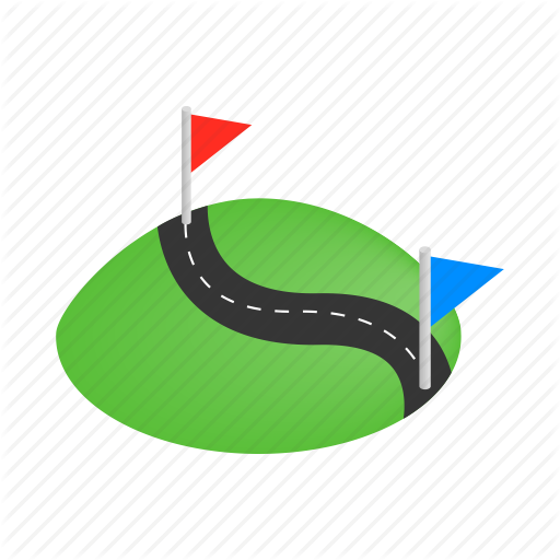 Direction, Flag, Isometric, Map, Road, Speed, Way Icon