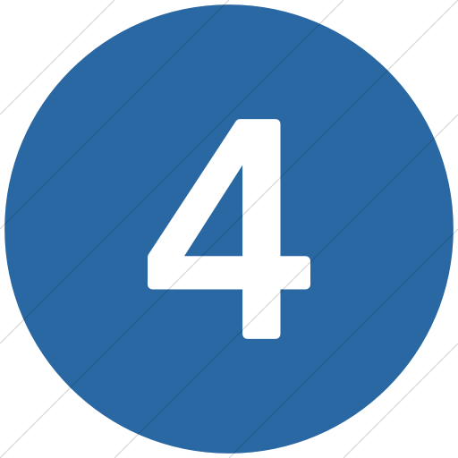 Flat Circle White On Blue Alphanumerics Number Icon