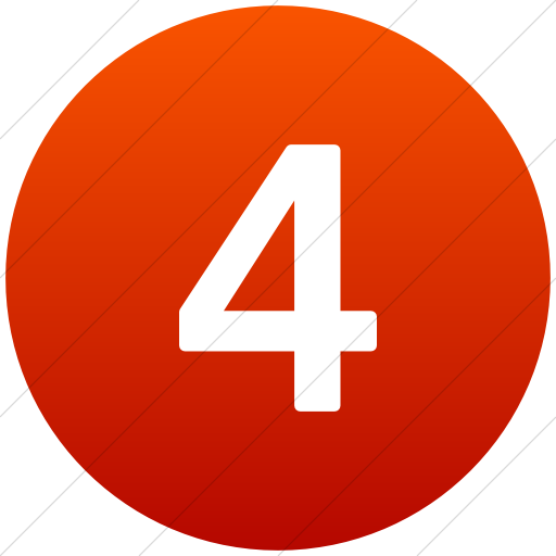 Flat Circle White On Red Gradient Alphanumerics Number