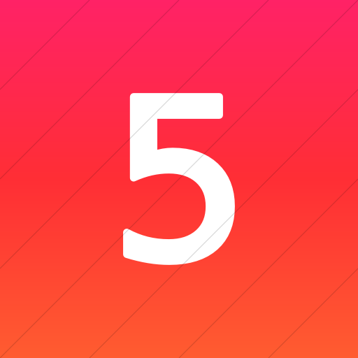 Flat Square White On Ios Orange Gradient Alphanumerics