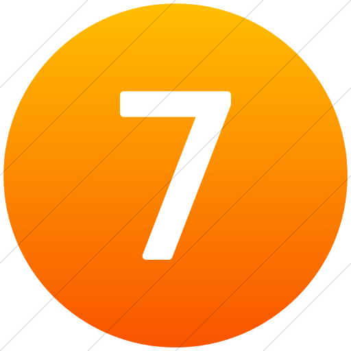 Flat Circle White On Orange Gradient Alphanumerics