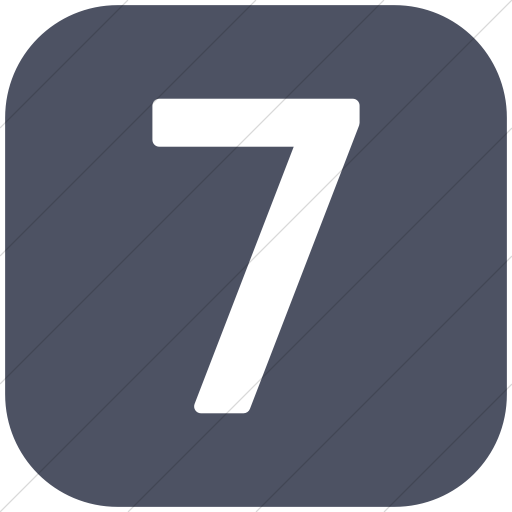 Flat Rounded Square White On Blue Gray Alphanumerics