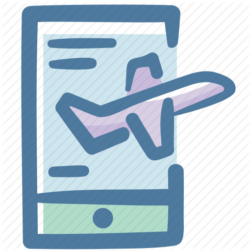 Booking, Doodle, Mobile, Online, Travel Icon