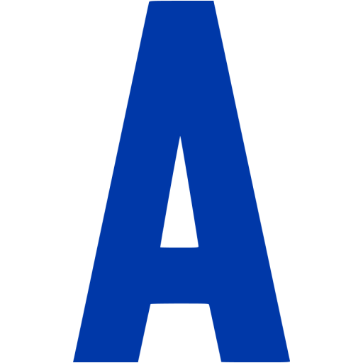 Royal Azure Blue Letter A Icon