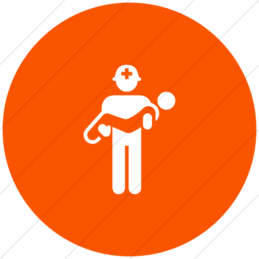 Flat Circle White On Orange Iconathon Search And Rescue