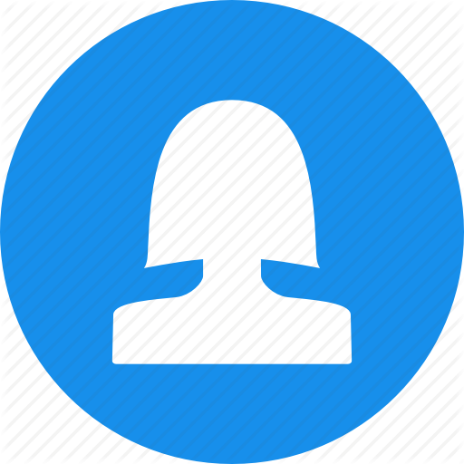 Account, Avatar, Blue, Circle, Female, Profile Icon