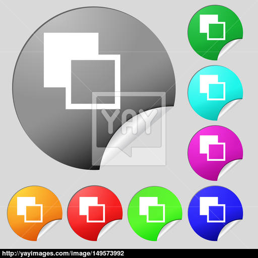 Active Color Toolbar Icon Sign Set Of Eight Multi Colored Round