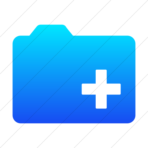 Simple Ios Blue Gradient Foundation Folder Add Icon