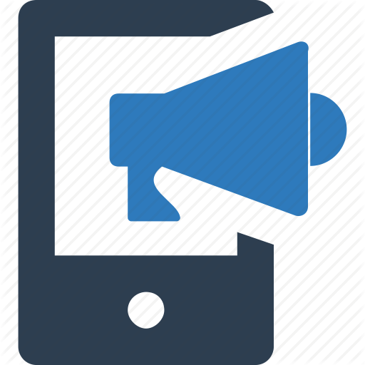 Bullhorn, Megaphone, Mobile Advert, Mobile Advertisement Icon