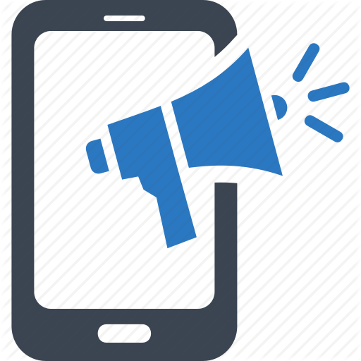 Marketing, Megaphone, Mobile Advertising, Smartphone Icon