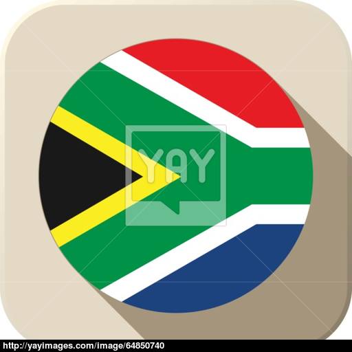 South Africa Flag Button Icon Modern Vector