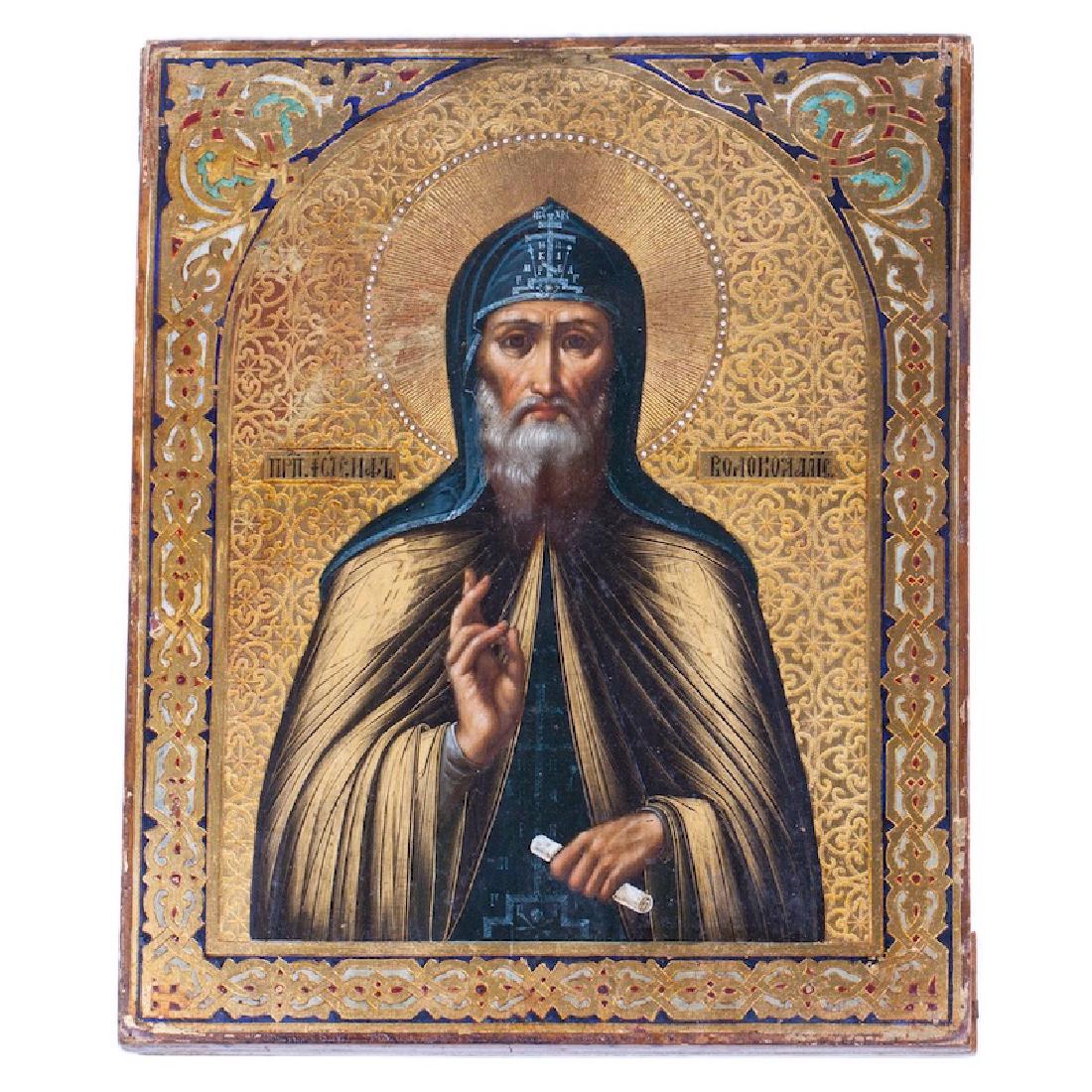 Russian Icon Of Saint Joseph Of Volokolamsk