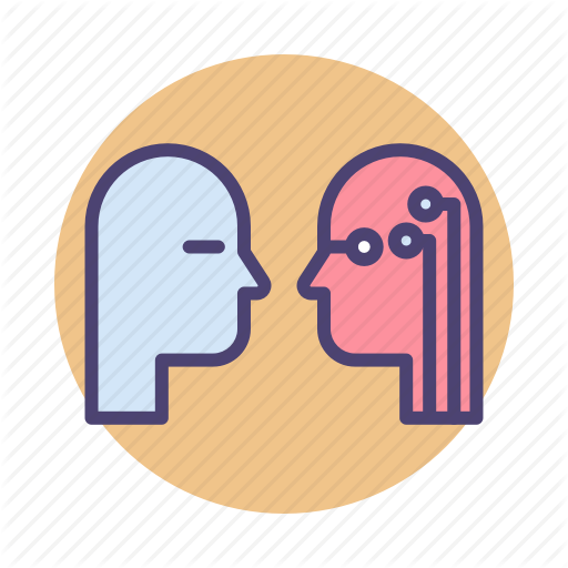 Artificial Intelligence, Human Vs Smart Icon