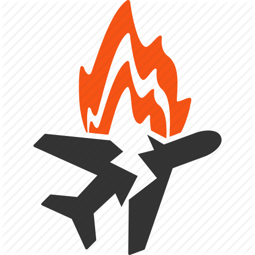 Air Plane, Aircraft, Airplane, Aviation, Burn, Crash, Fire Icon