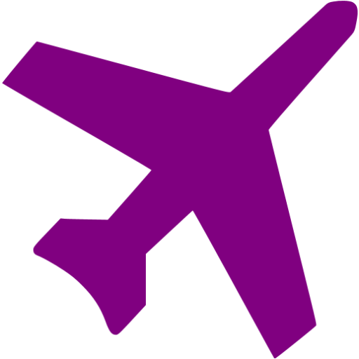Purple Airplane Icon