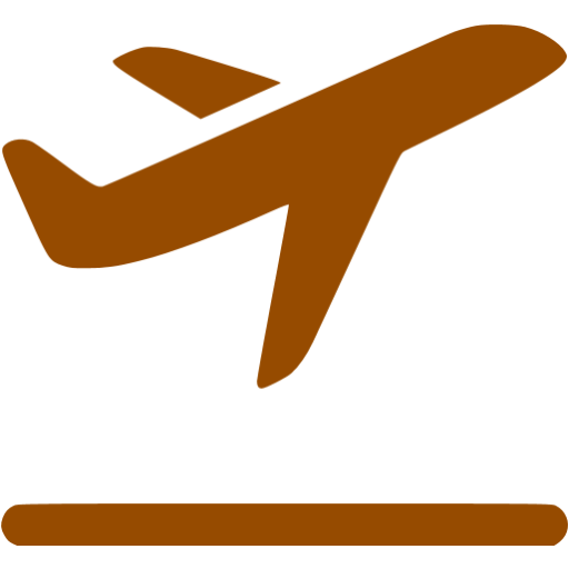 Brown Airplane Takeoff Icon