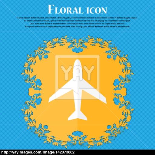 Airplane Sign Plane Symbol Travel Icon Flight Flat Label
