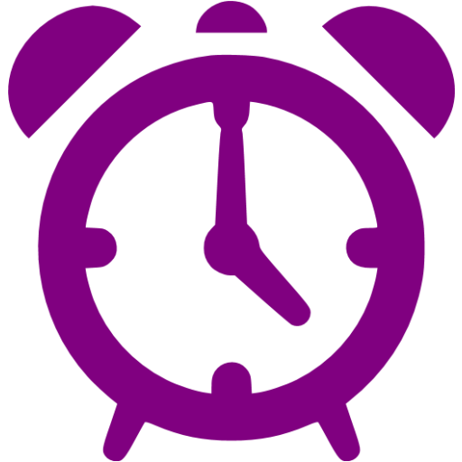 Purple Alarm Clock Icon