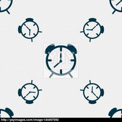 Alarm Clock Sign Icon Wake Up Alarm Symbol Seamless Pattern
