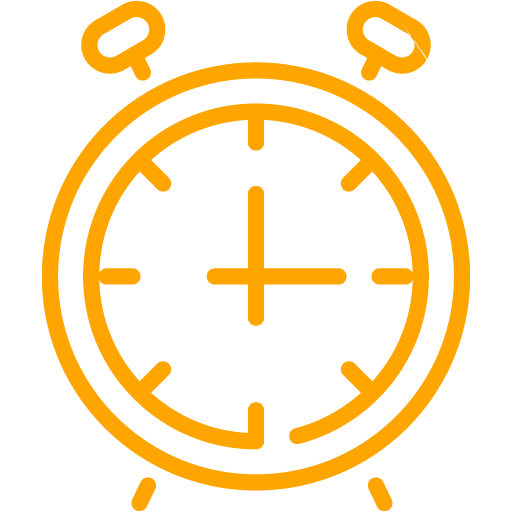 Orange Alarm Clock Icon