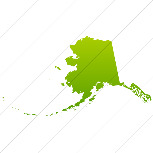 Simple Green Gradient Us States Alaska Icon