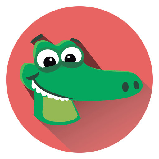 Alligator Cartoon Circle Icon
