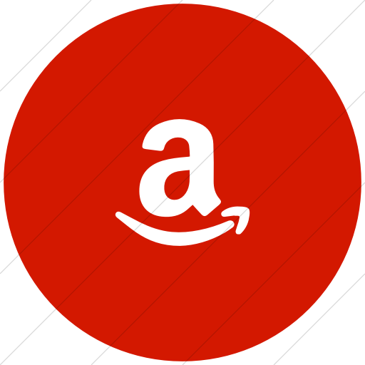Flat Circle White On Red Foundation Social Amazon Icon