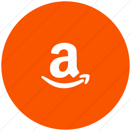 Flat Circle White On Orange Foundation Social Amazon Icon