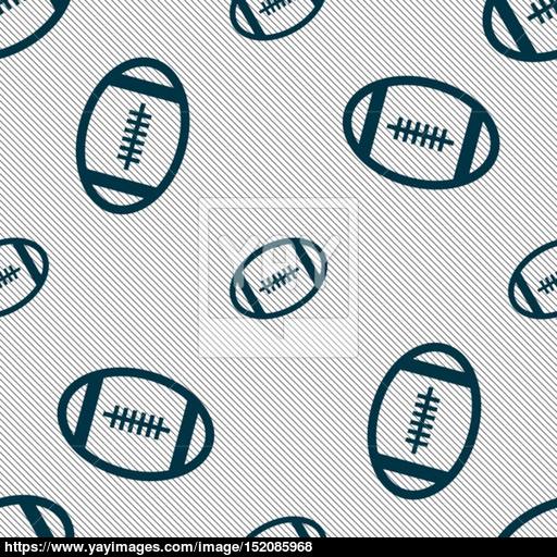 American Football Icon Sign Seamless Pattern With Geometric