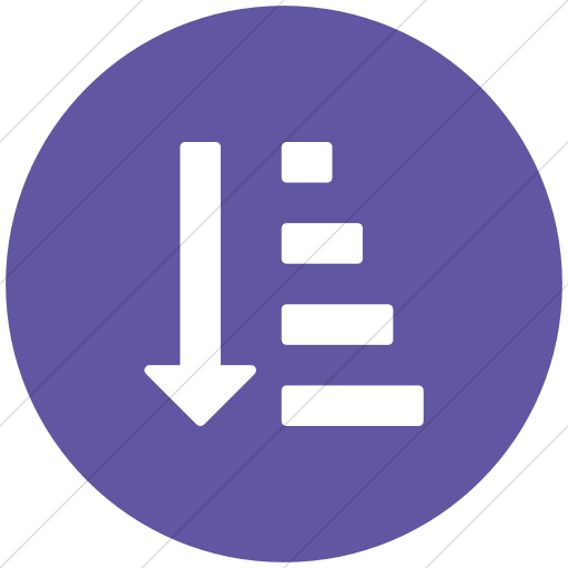 Flat Circle White On Purple Bootstrap Font Awesome Sort