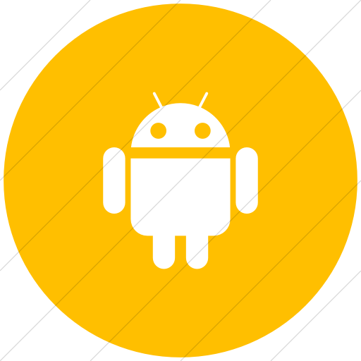 Flat Circle White On Yellow Social Media Android Icon