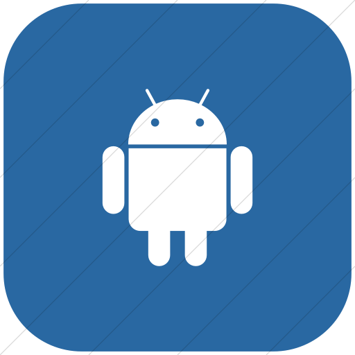 Flat Rounded Square White On Blue Foundation Social