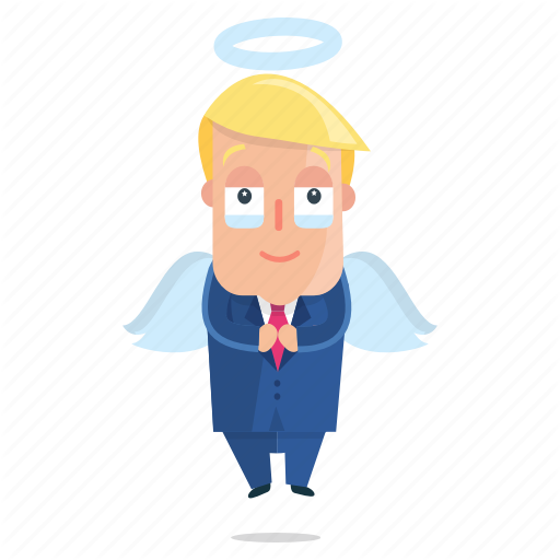 Angel, Emoji, Emoticon, Man, Sticker, Trump Icon